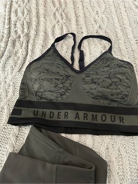 Under Armour Olive Green Leggings and Bra Top